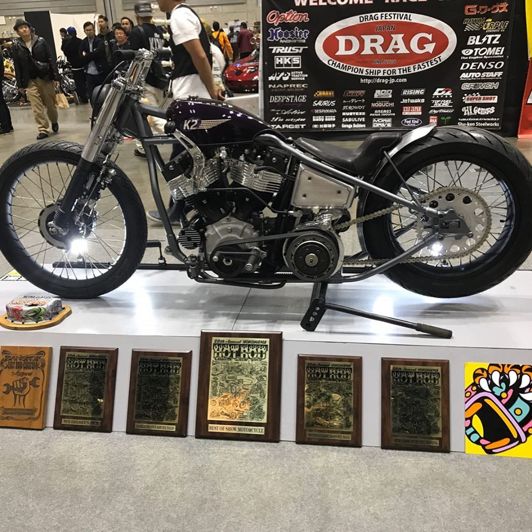 Mooneyes Show Shovelhead by Sureshot Japan with Speed And Science heads